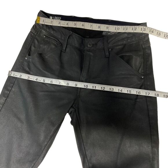 G-Star Raw Jeans Mid Skinny 5622 Moto Style Black Zippered Knee Waist 27 - Picture 4 of 15